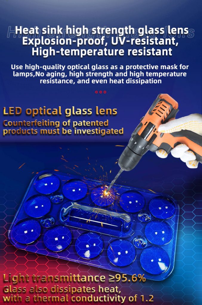 LED optical glass lens module light source floodlight high pole light tunnel light marine light  4