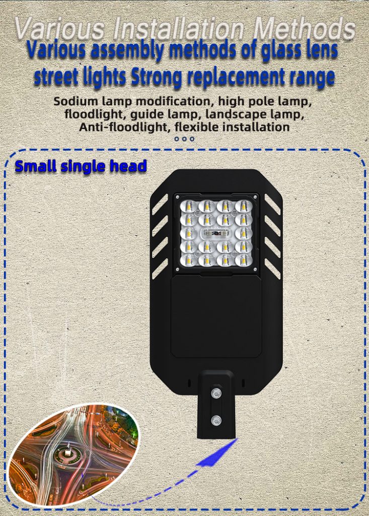 First-class power-saving LED glass lens street light 195LM/W garden light energy-saving project municipal engineering street light 10