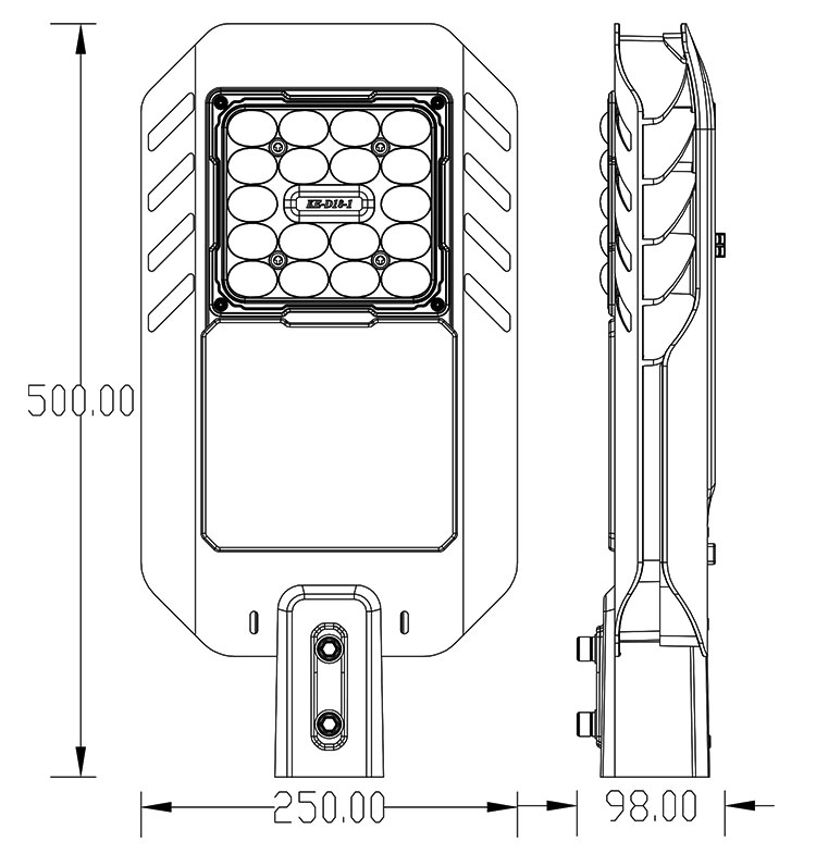 First-class power-saving LED glass lens street light 195LM/W garden light energy-saving project municipal engineering street light