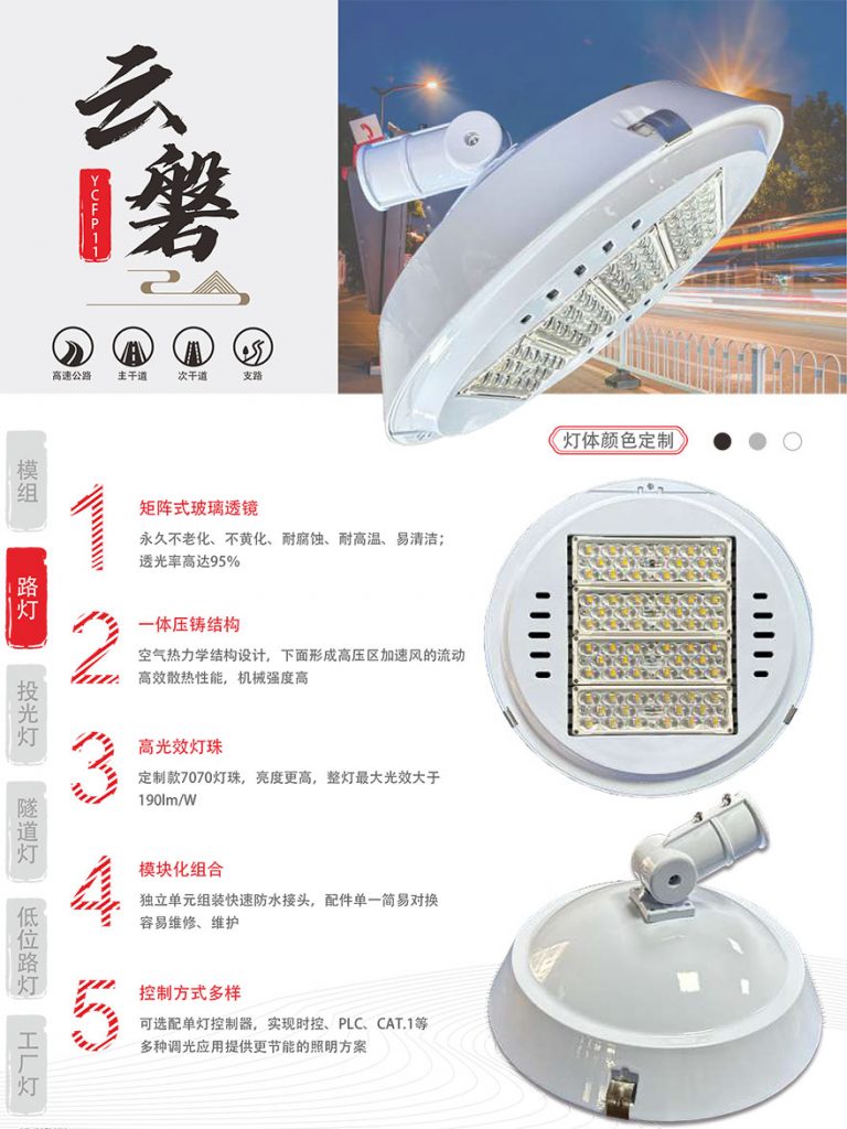 云磐玻璃透镜led路灯